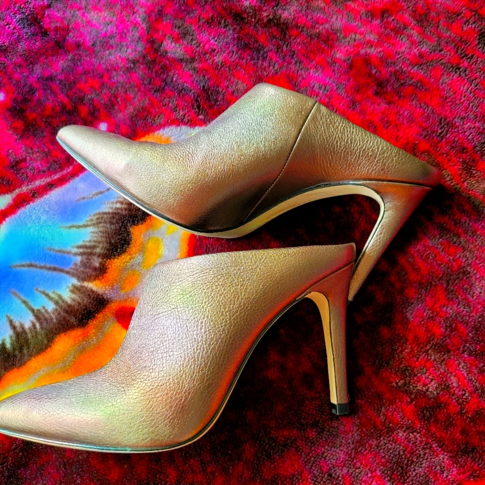 Joie mules heels metallic